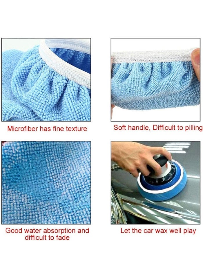 DUNISO 8Pcs 5-6 Inch Car Polisher Pad Bonnet Set,Microfiber Polishing Bonnets and Waxing Bonnets,Resistant to Deformation,Easy to Use,for Car Truck Motorcycle Boat Polish - Image 4